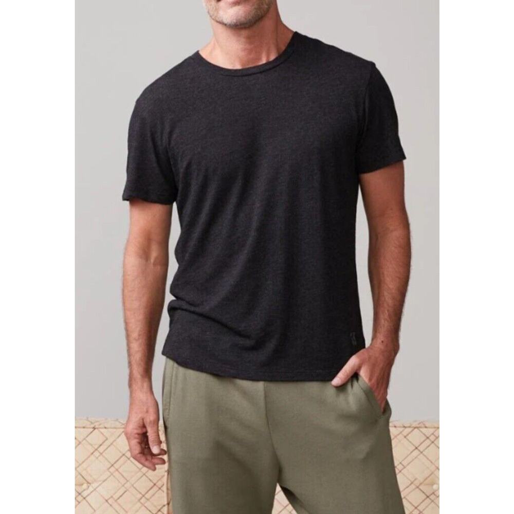 NWT Monrow Relaxed Crew Tee Shirt •Men S• Cotton Blend USA MT007 Grey Black